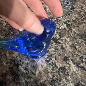 Blue Glass Bird Decorative Object